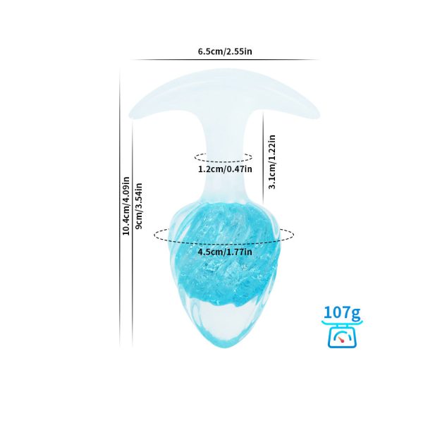 Swirled Pastel Glass Anal Plug - Image 14