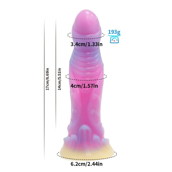 Glow-in-theark Fantasy Silicone Plug - Extra Large Beaded Design for Men - Image 10