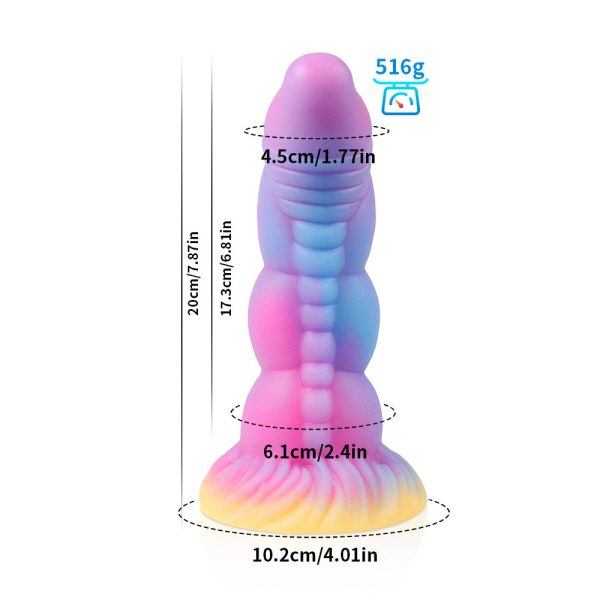 Starry Dream Glow-in-the-Dark Anal Plug - Cosmic Purple Crystal Tentacle Dildo - Image 8