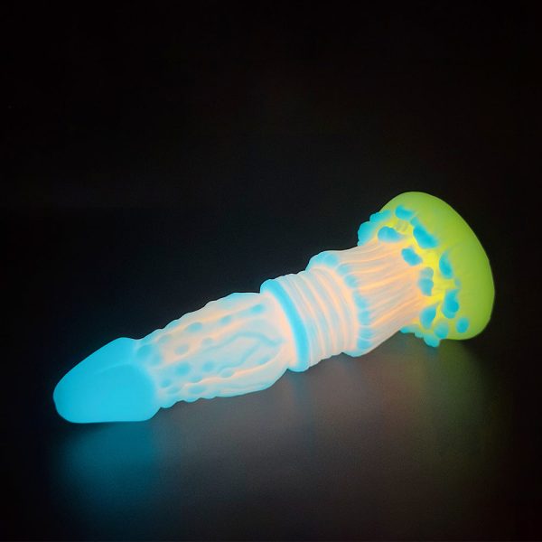 Glowing Multicolor Silicone Dildo - Image 2