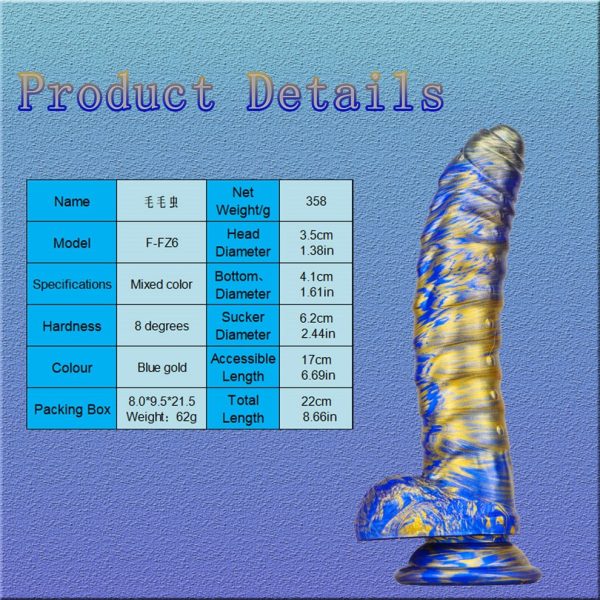 Realistic Caterpillar Dildo - Ombre Color Gradient Silicone Vibrator - Image 6