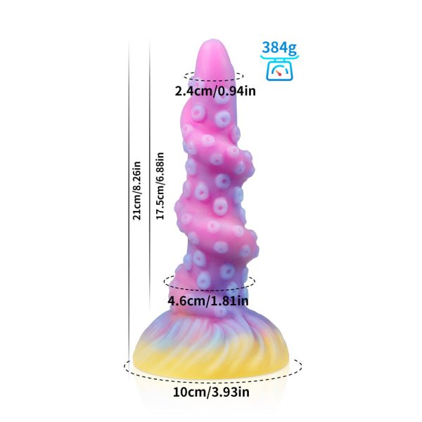 Starry Dream Glow-in-the-Dark Anal Plug - Cosmic Purple Crystal Tentacle Dildo - Image 6
