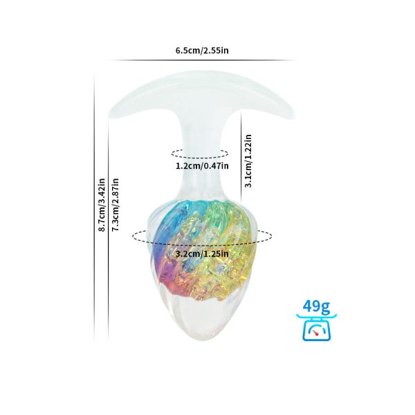 Swirled Pastel Glass Anal Plug - Image 15