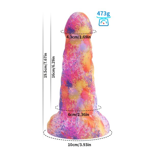 Watercolor Fantasy Silicone Pleasure Sculpture - Artist-Designed Dual-Ended Stimulator - Image 5