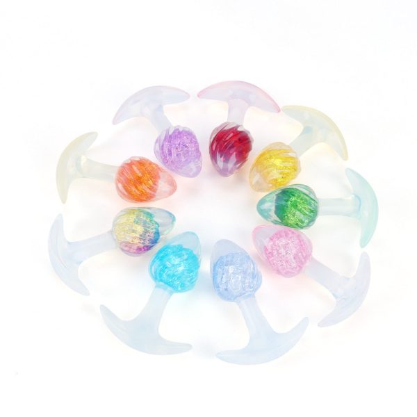 Swirled Pastel Glass Anal Plug - Image 5