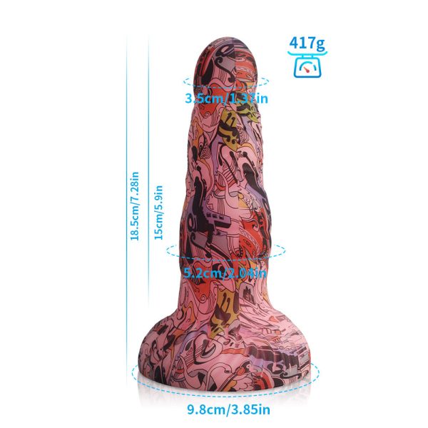 Watercolor Fantasy Silicone Pleasure Sculpture - Artist-Designed Dual-Ended Stimulator - Image 8