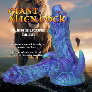 Royal Lion Themed Dildo - Vibrant Blue Silicone Anal Stimulator