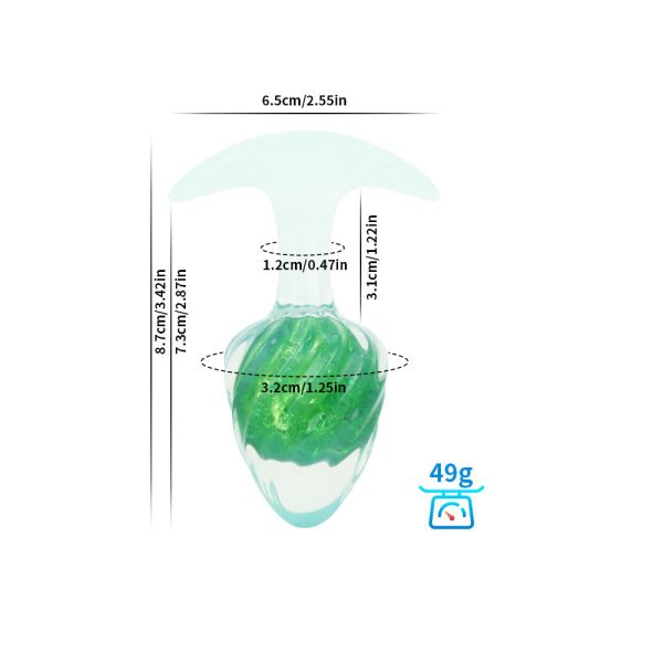 Swirled Pastel Glass Anal Plug - Image 27