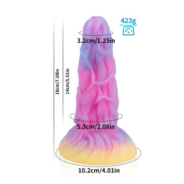 Starry Dream Glow-in-the-Dark Anal Plug - Cosmic Purple Crystal Tentacle Dildo - Image 7