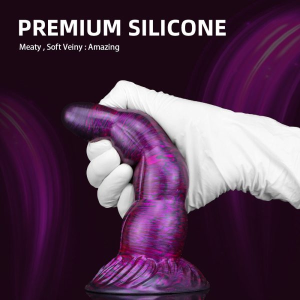 Ultra-Soft Fantasy Silicone Dildo - Handheld Realistic Pleasure Toy with Suction Cup Base - Image 3