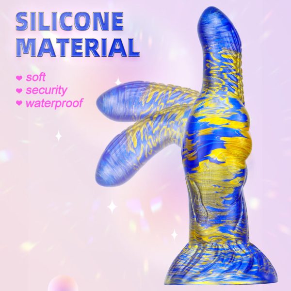 Ombre Dual-Layer Liquid Silicone Dildo - Extra Large Fantasy Design for Women - Image 3