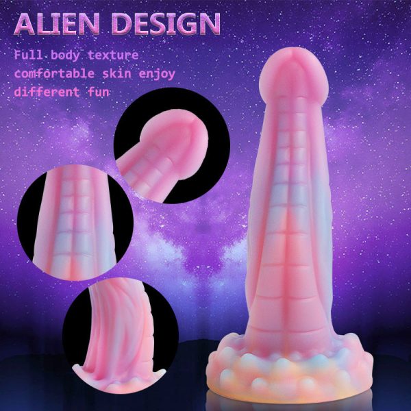 Fluorescent Animal-Shaped Dildo - Lifelike Equine Penis with Suction Cup - Image 2