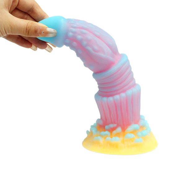 Glowing Multicolor Silicone Dildo - Image 3