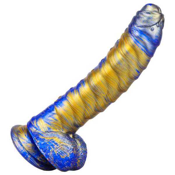 Realistic Caterpillar Dildo - Ombre Color Gradient Silicone Vibrator - Image 2