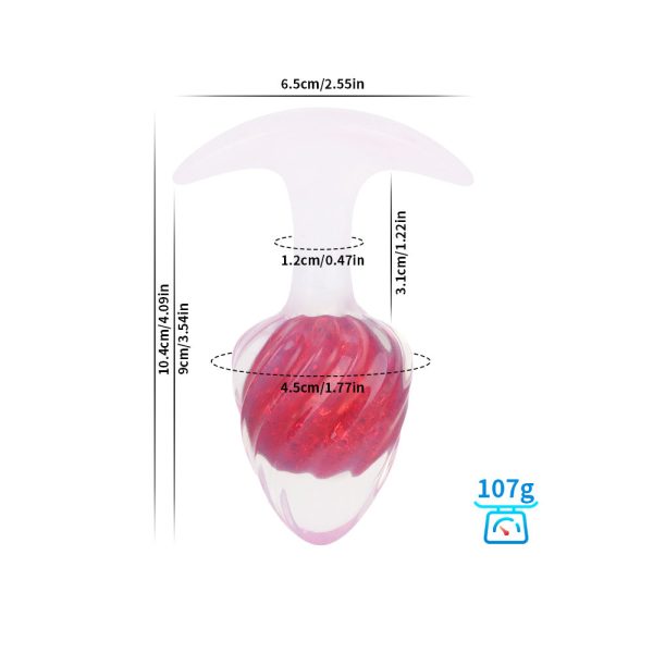 Swirled Pastel Glass Anal Plug - Image 23