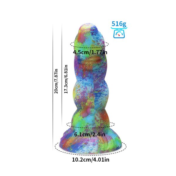 Watercolor Fantasy Silicone Pleasure Sculpture - Artist-Designed Dual-Ended Stimulator - Image 6