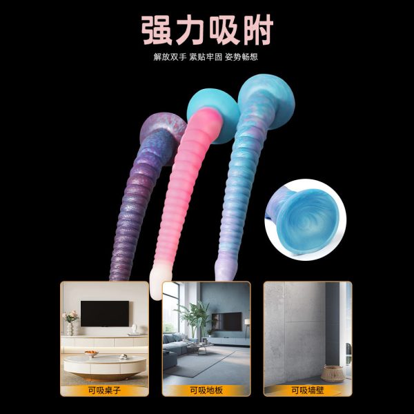 Multi-Use Glowing Tentacle Toy - Flexible Silicone Dildo for Deep Penetration & BDSM Play - Image 4