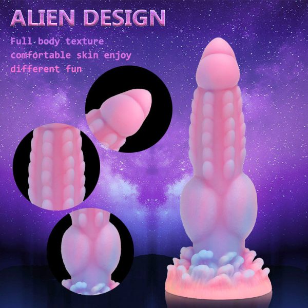 Glow-in-the-Dark Monster Dildo - Extra Long & Thick Realistic Silicone Cock - Image 3