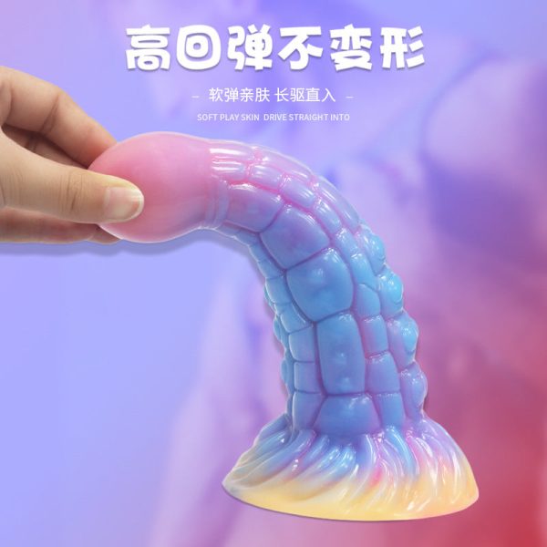 Glow-in-theark Fantasy Silicone Plug - Extra Large Beaded Design for Men - Image 5