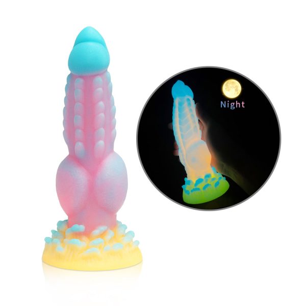 Fantasy Glow Dildo with Anal Plug