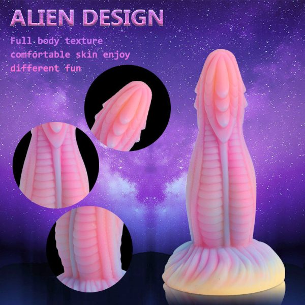 Men's Glowing Fantasy Anal Plug - Soft Silicone Alien Butt Plug with Tapered Tip for Easy Insertion - Image 3