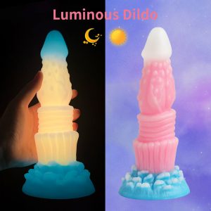 XL Hyper-Realistic Glowing Dildo - Thick Veined Silicone Cock, Jumbo Size Adult Toy for Women & Couples