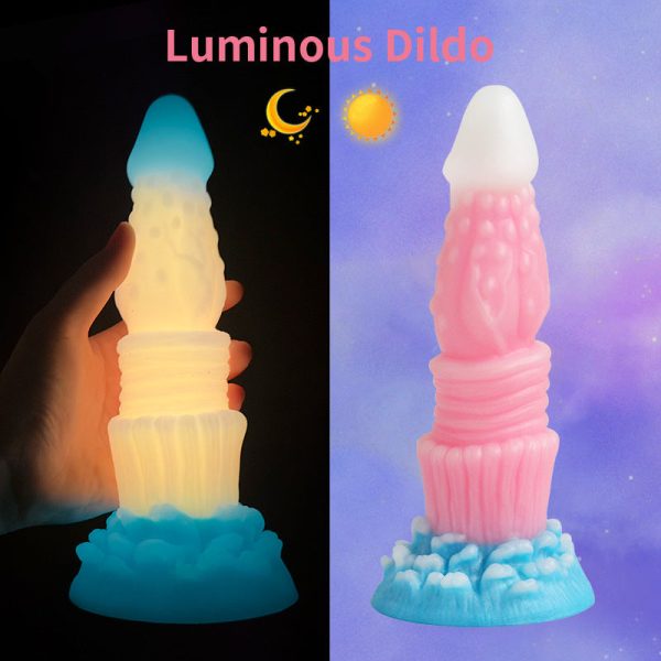 XL Hyper-Realistic Glowing Dildo - Thick Veined Silicone Cock, Jumbo Size Adult Toy for Women & Couples