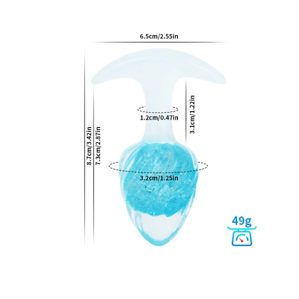 Swirled Pastel Glass Anal Plug - Image 12
