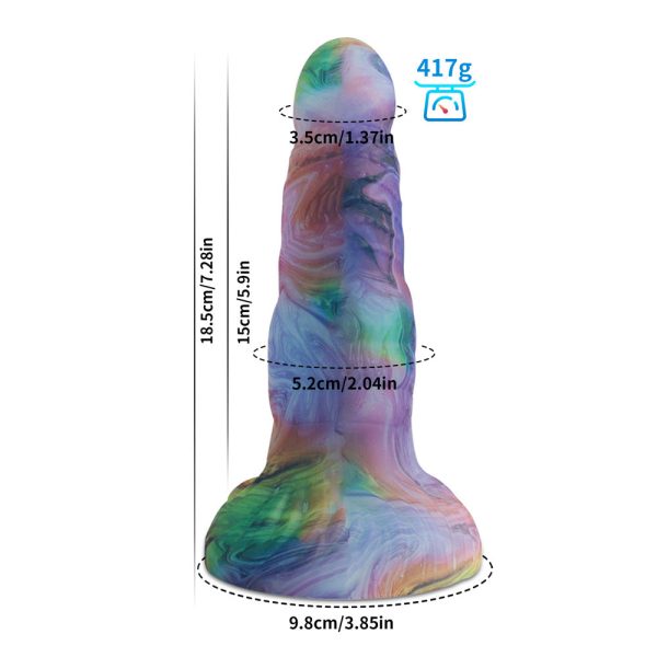 Watercolor Fantasy Silicone Pleasure Sculpture - Artist-Designed Dual-Ended Stimulator - Image 7