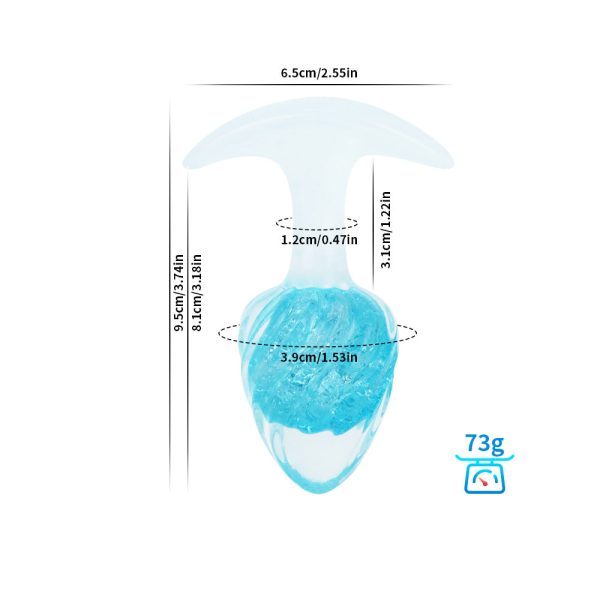 Swirled Pastel Glass Anal Plug - Image 13