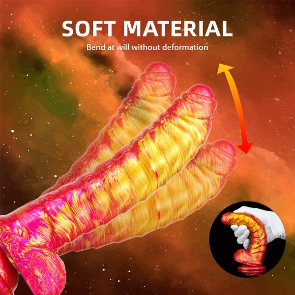 Realistic Caterpillar Dildo - Ombre Color Gradient Silicone Vibrator - Image 4