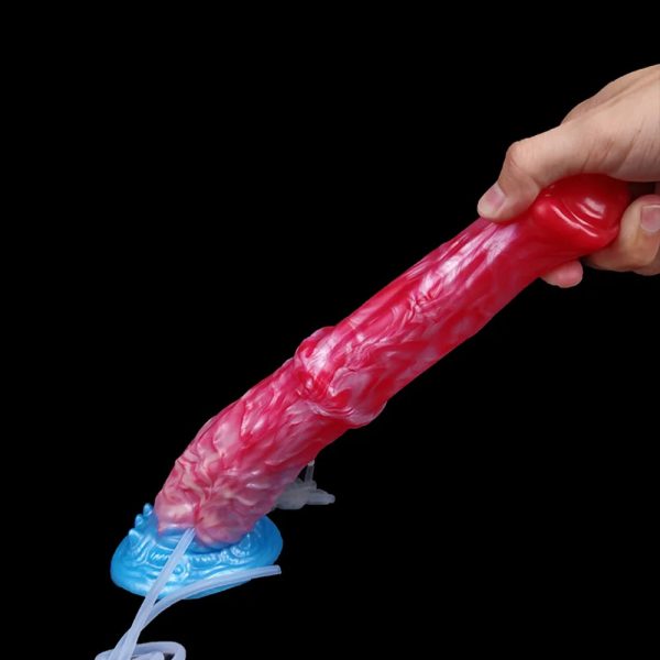 Squirting Inflatable Ejaculation Dildo Silicone Horse Vagina Anus Expansion - Image 5