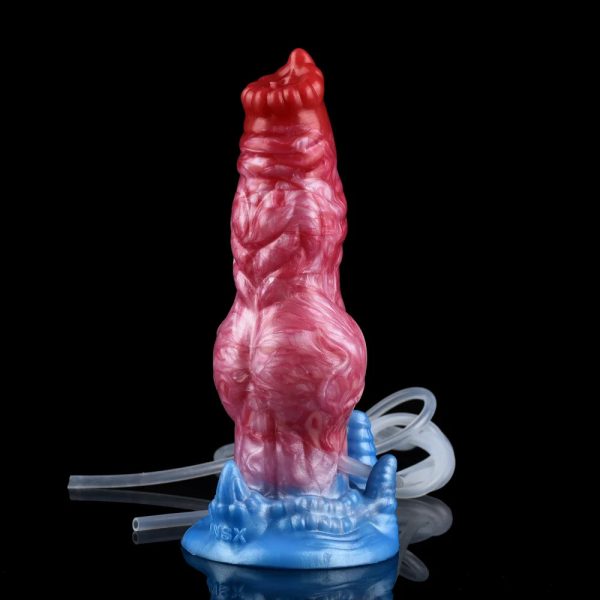 Squirting Inflatable Fantasy Dildo Soft Liquid Silicone Dildo with Suction Cup - Image 2