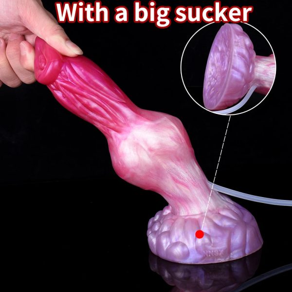 Peach Color Ejaculation Anal Dildos With Big Sucker Sex Toy For Women - Image 3