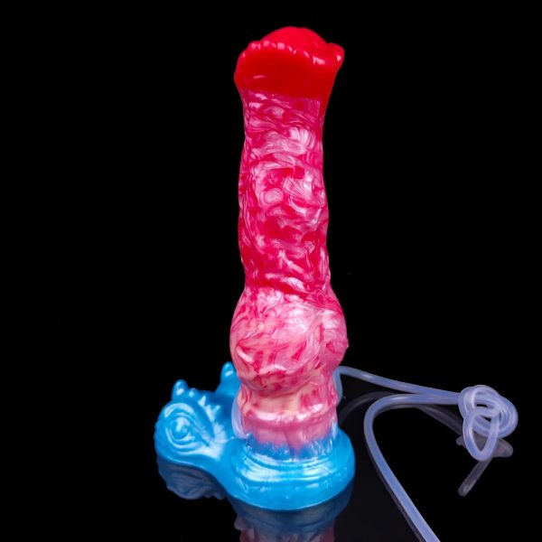 Silicone Squirting Inflatable Fantasy Dildo with Suction Cup - Image 5