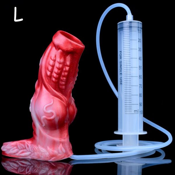 Fantasy Monster Penis Sleeve Soft Silicone Sex Toys Sheath  Hollow Water Spray Dildo - Image 8