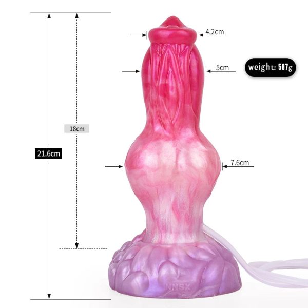 Peach Color Ejaculation Anal Dildos With Big Sucker Sex Toy For Women - Image 5