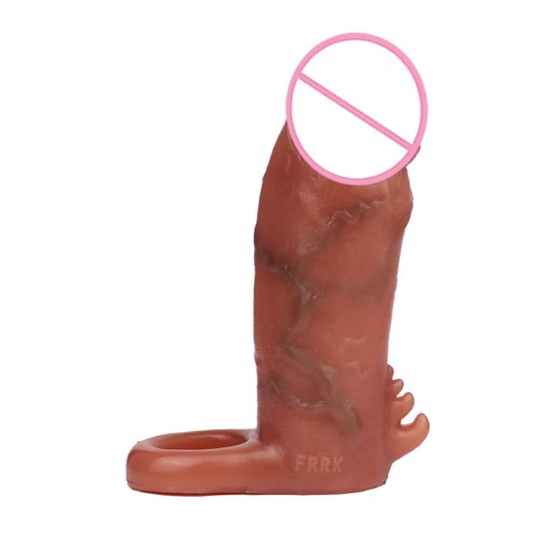 Realistic Silicone Penis Sleeve Flexible Male Cock Extender Enlarger Sex Toy - Image 7