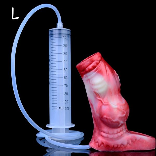 Fantasy Hollow Water Spray Penis Sleeve Soft Silicone Reusable Penis - Image 9