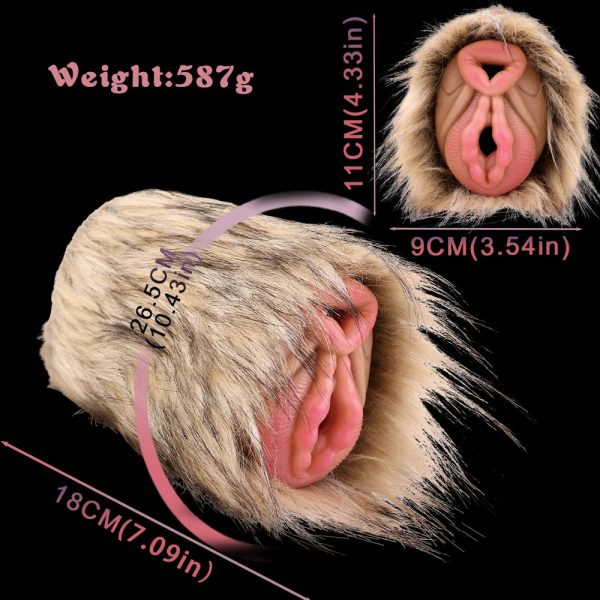 Realistic Pussy Ass Masturbator with Artificial Animal Fur Masturbators - Image 5