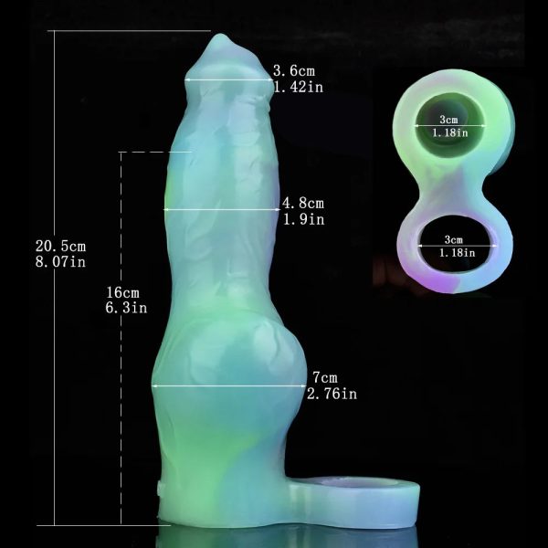 Men's Penis Condom Unique Design Soft Liquid Silicone Penis - Image 8