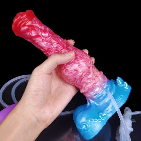 Squirting Inflatable Simulation Ejaculation Dildo with Suction Cup - Image 4