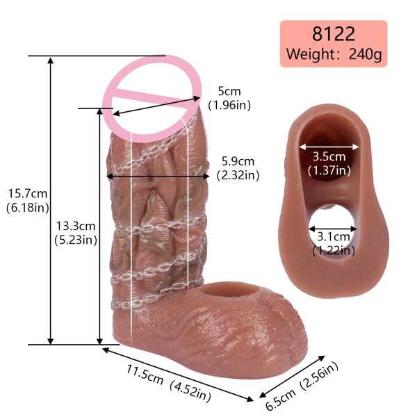 Penis Sleeve Cock Sleeve Realistic Penis Extender Soft Silicone Penis Enlarger - Image 6