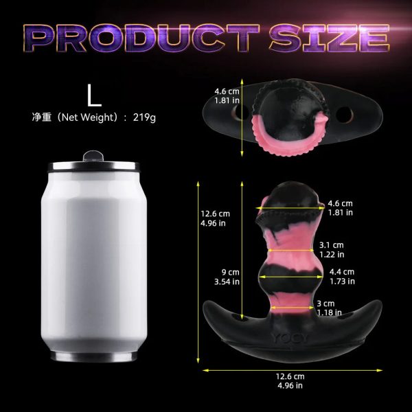 Three Sizes of Liquid Silicone Anal Plugs with Tail and Vibrator Wearable - Image 15