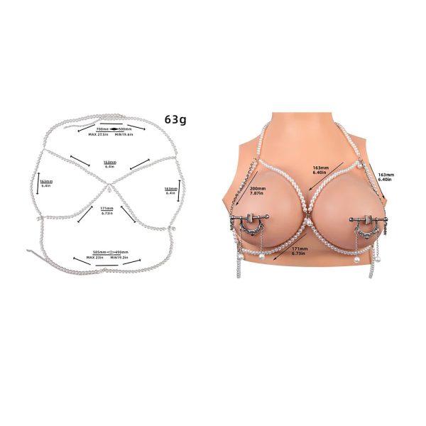 Stainless Steel Clip on Nipple Rings with Necklaces Adjustable Non Piercing Nipple Jewelry - Image 6