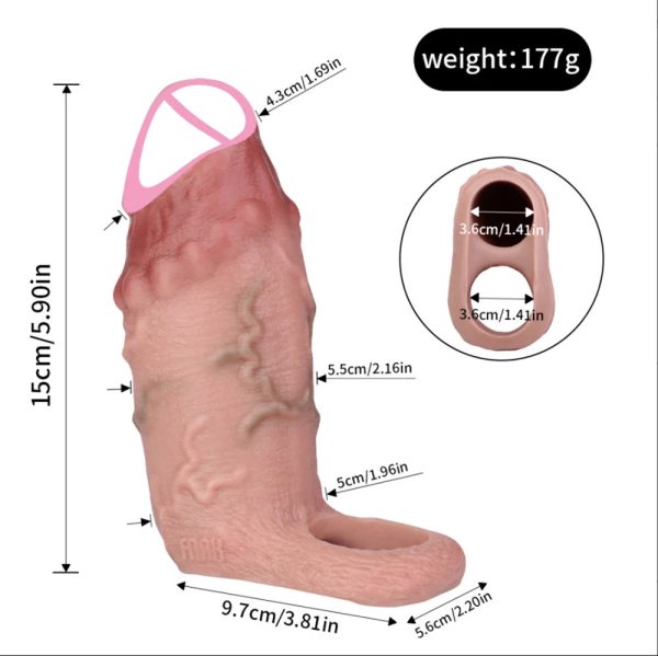 Male Penis Sleeve Thickening and Lasting Penis Sheath Realistic - Image 8