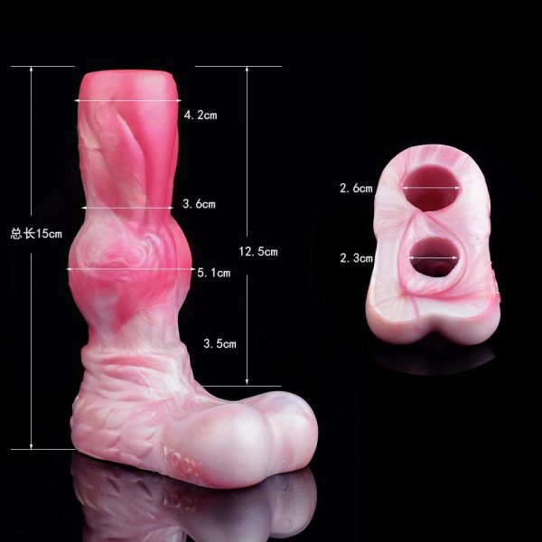 Animal Dog Knot Penis Sleeve Fantasy Dildo Wearable Hollow Sheath Strecthable - Image 6