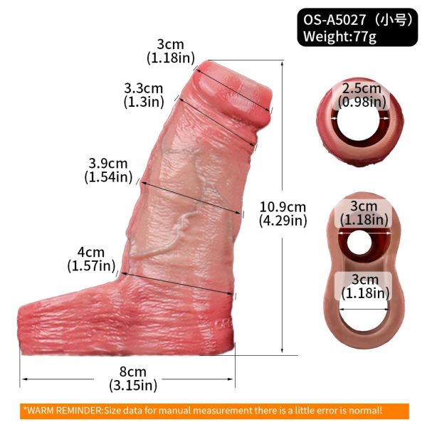 Realistic Penis Sleeve G-spot Stimulator Soft Silicone Dildo Sleeve Delayed - Image 7