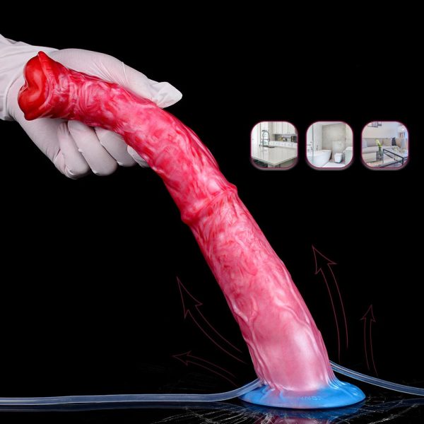Silicone Squirting Inflatable Ejaculation Dildo Suction Cup - Image 4