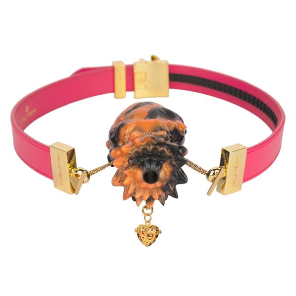 Orchid Sex Gag Silicone Mouth Plug Leather Belt - Image 15